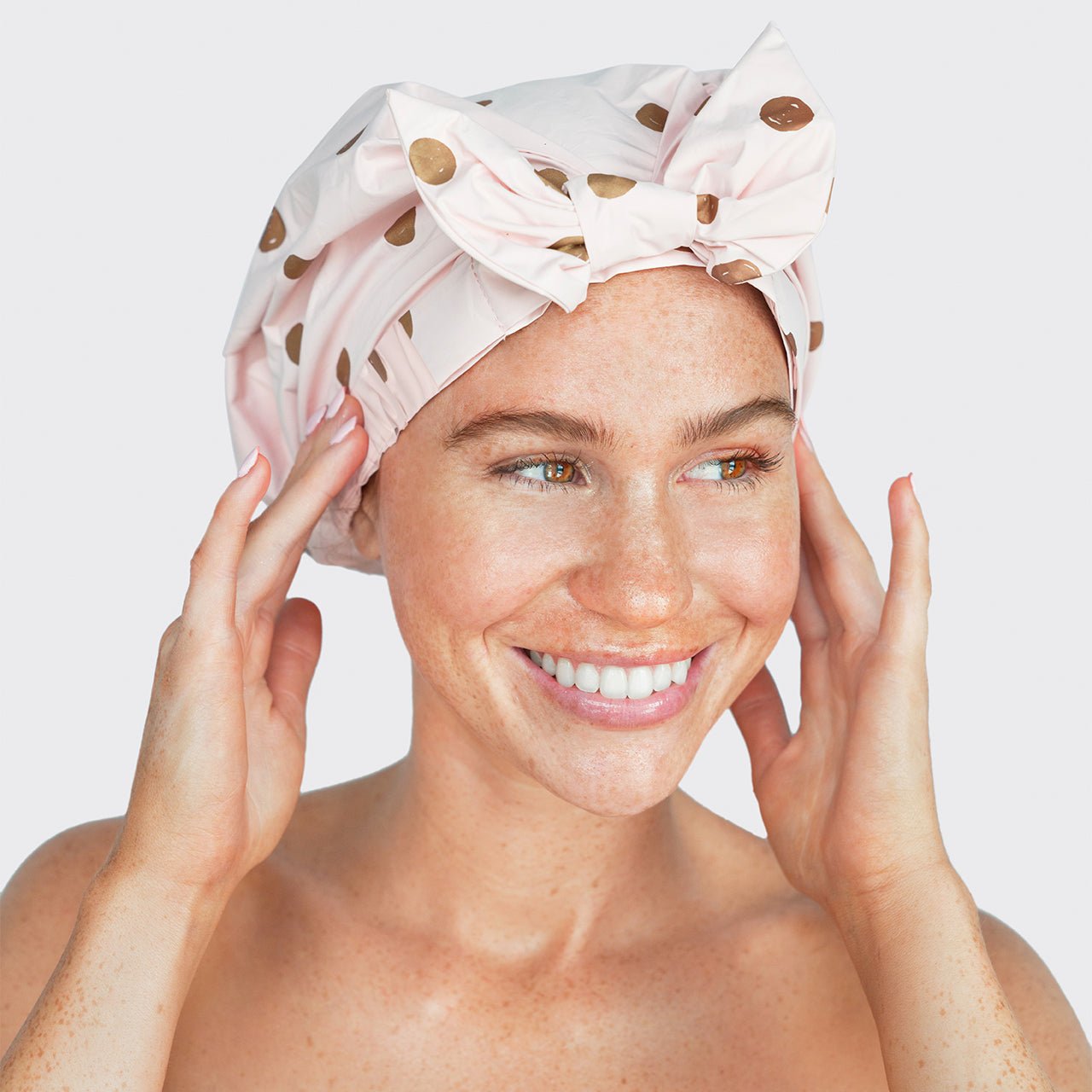 Luxury Shower Cap - Blush Dot