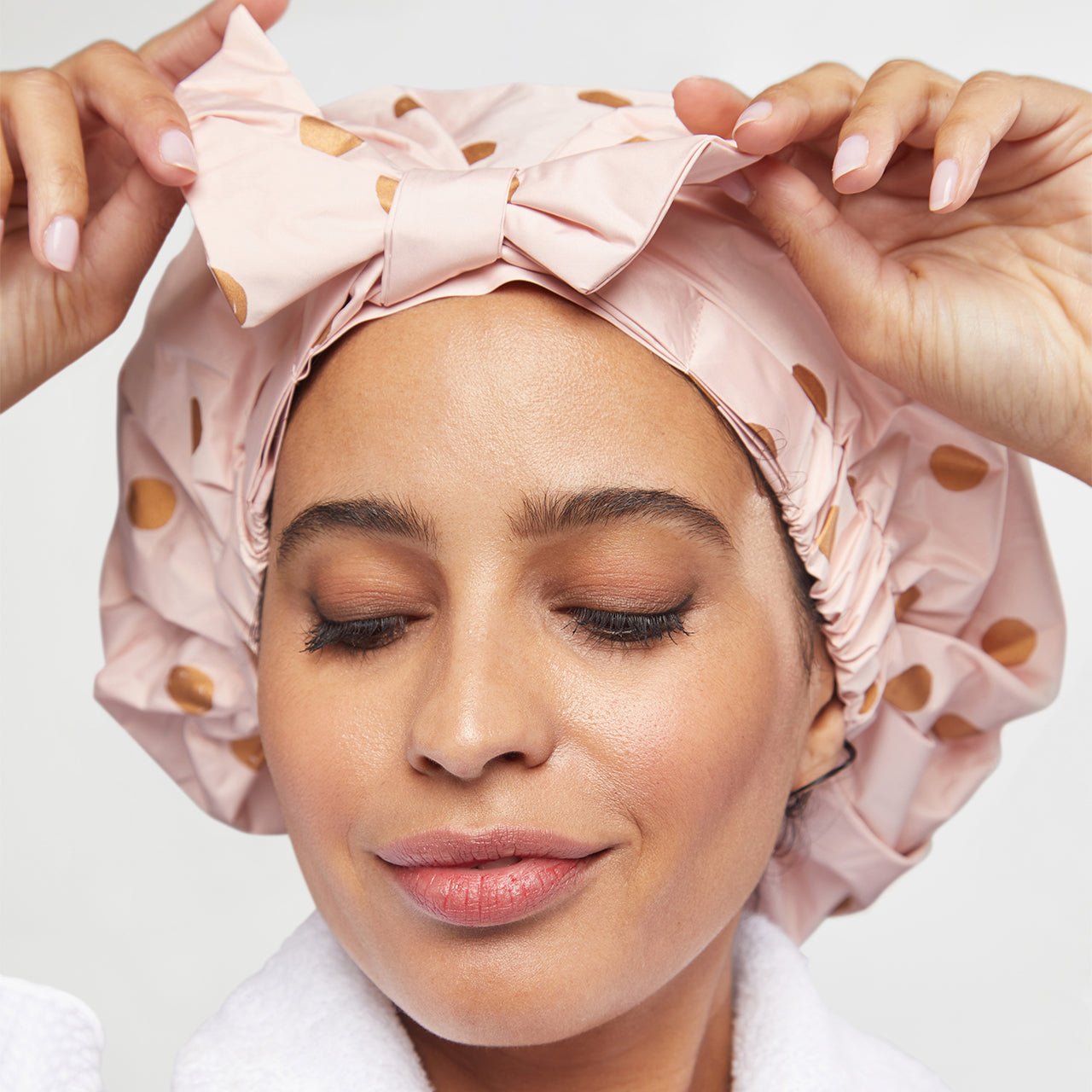 Luxury Shower Cap - Blush Dot